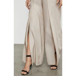 BCBGMAXAZRIA Michael Wide Leg Slit Light Stone Pants XSmall NWT